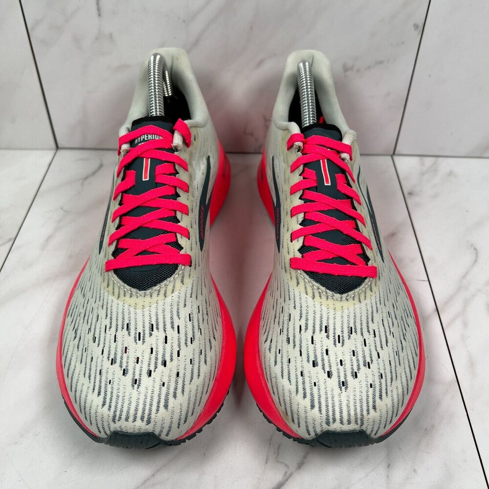 Brooks Women's White and Hot Pink Athletic Running Shoes - Picture 4 of 8